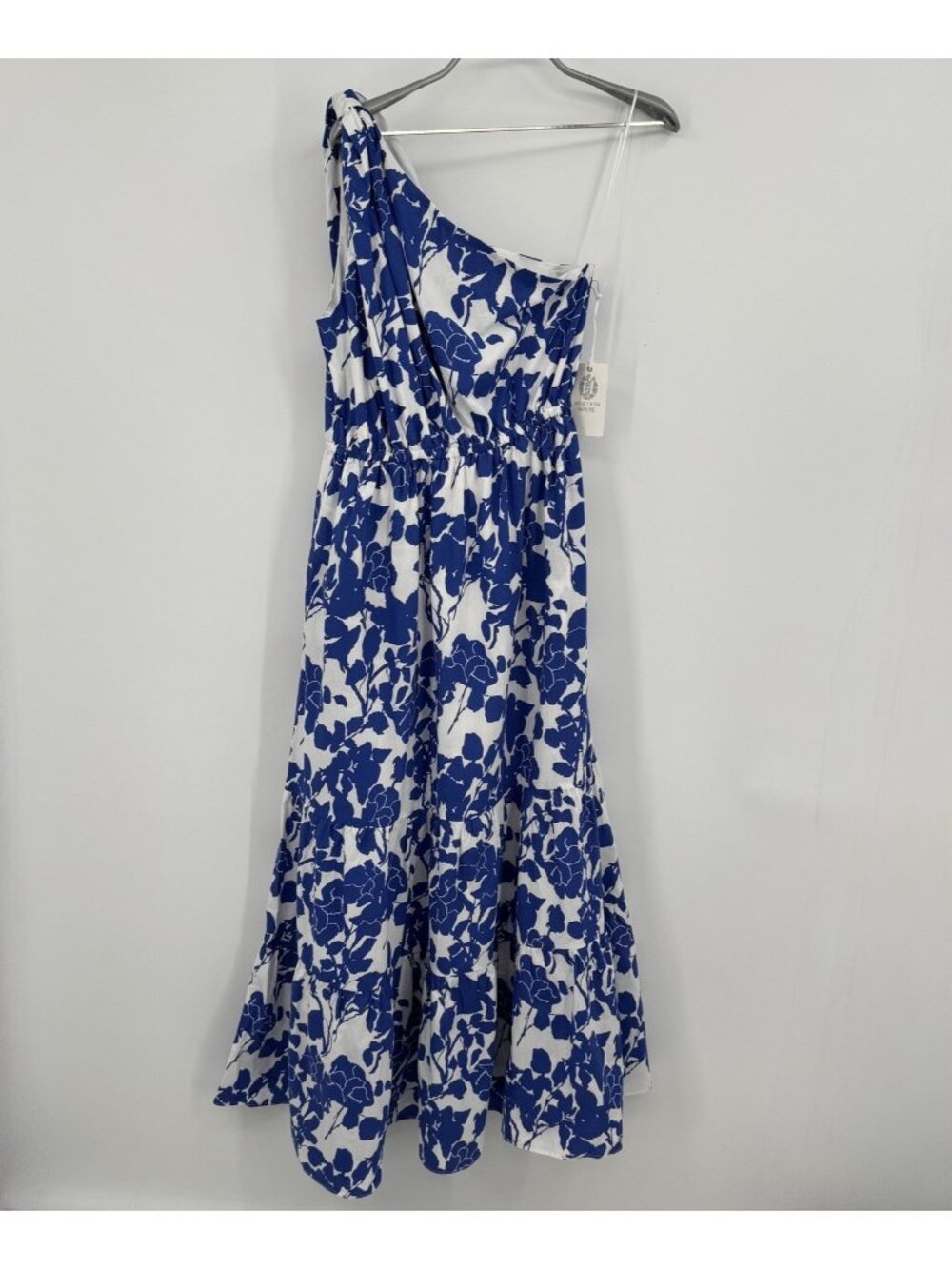 Hyacinth House by Tuckernuck Blue Floral One Shoulder Sybil Maxi Dress size M